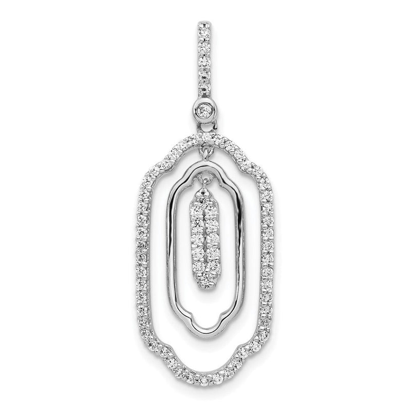 14K Weißgold 0,5 ct. Echter Diamant Fancy-Baumelanhänger