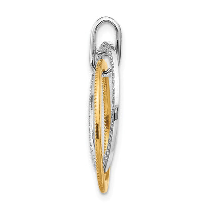 14K Bicolor Gold Anhänger mit ineinander verschlungenen Kreisen und 0,25 ct. echten Diamanten
