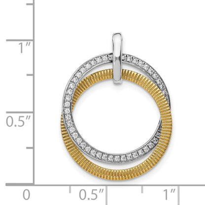 14K Bicolor Gold Anhänger mit ineinander verschlungenen Kreisen und 0,25 ct. echten Diamanten