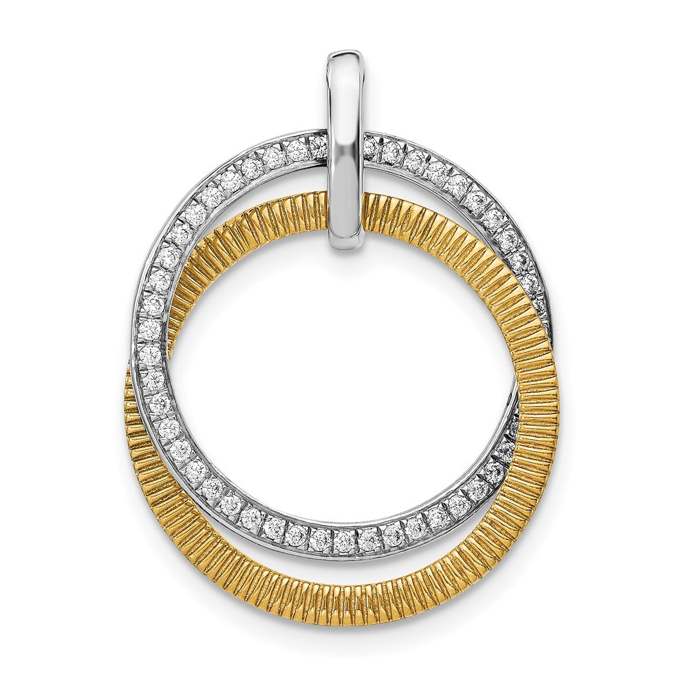 14K Bicolor Gold Anhänger mit ineinander verschlungenen Kreisen und 0,25 ct. echten Diamanten