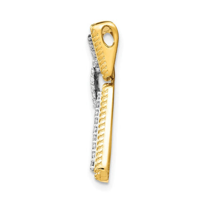 14K Gelbgold 1/3ct. Echt Diamant Geometric Kette Anhänger