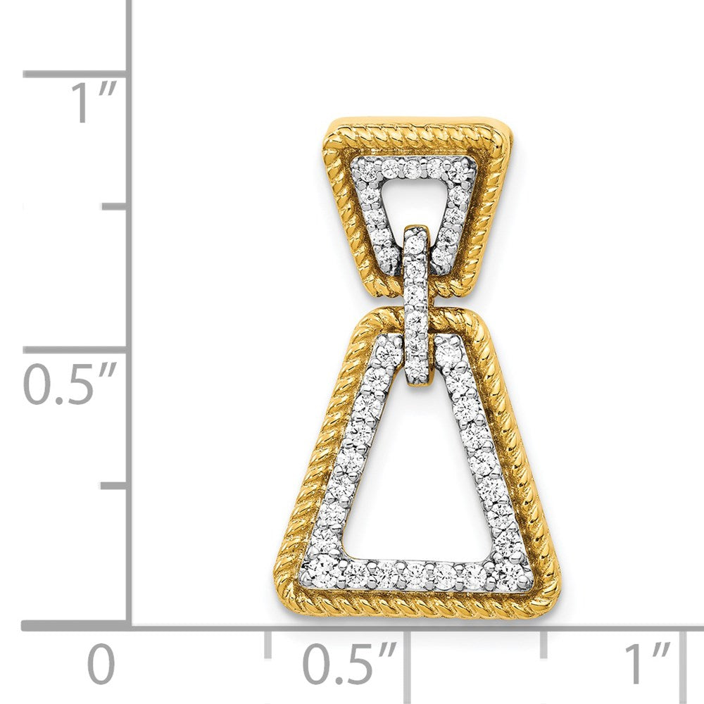 14K Gelbgold 1/3ct. Echt Diamant Geometric Kette Anhänger