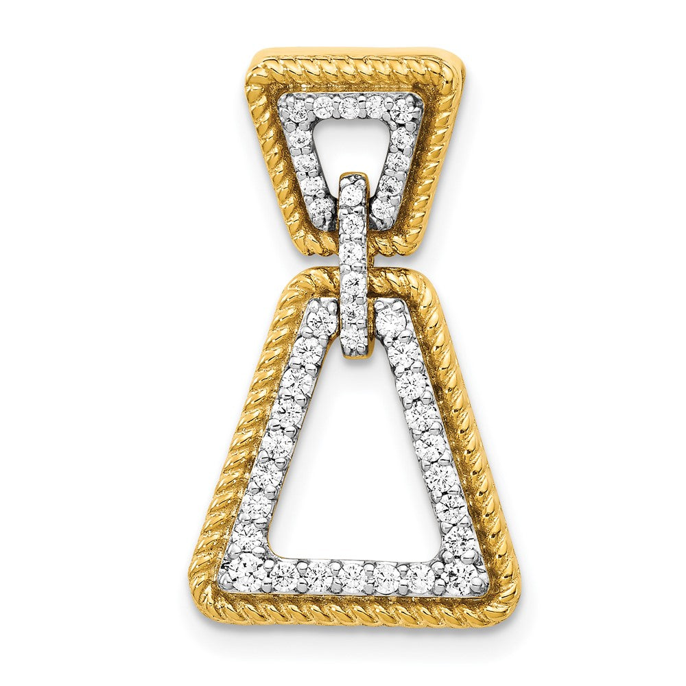 14K Gelbgold 1/3ct. Echt Diamant Geometric Kette Anhänger