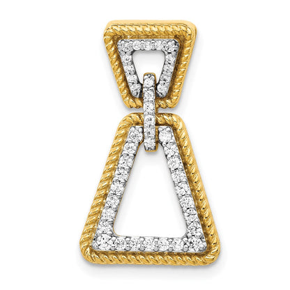 14K Gelbgold 1/3ct. Echt Diamant Geometric Kette Anhänger