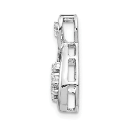 14K Weißgold 0,17ct. Echter Diamant Fancy-Tropfen-Anhänger
