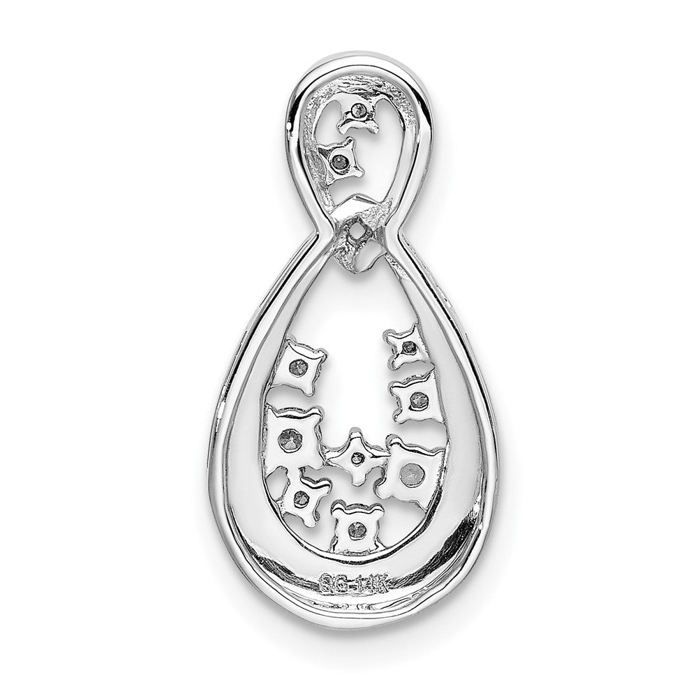 14K Weißgold 0,17ct. Echter Diamant Fancy-Tropfen-Anhänger