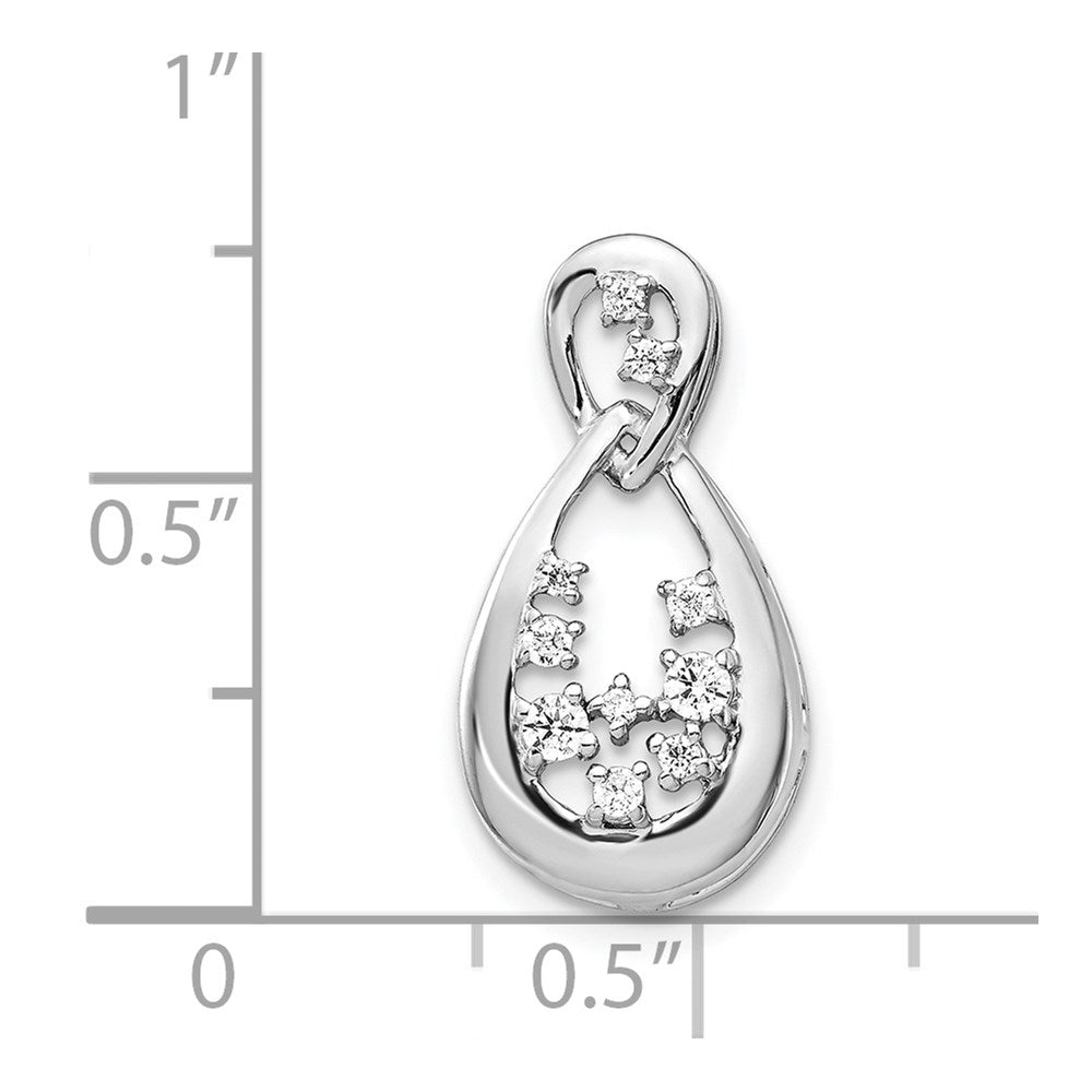 14K Weißgold 0,17ct. Echter Diamant Fancy-Tropfen-Anhänger
