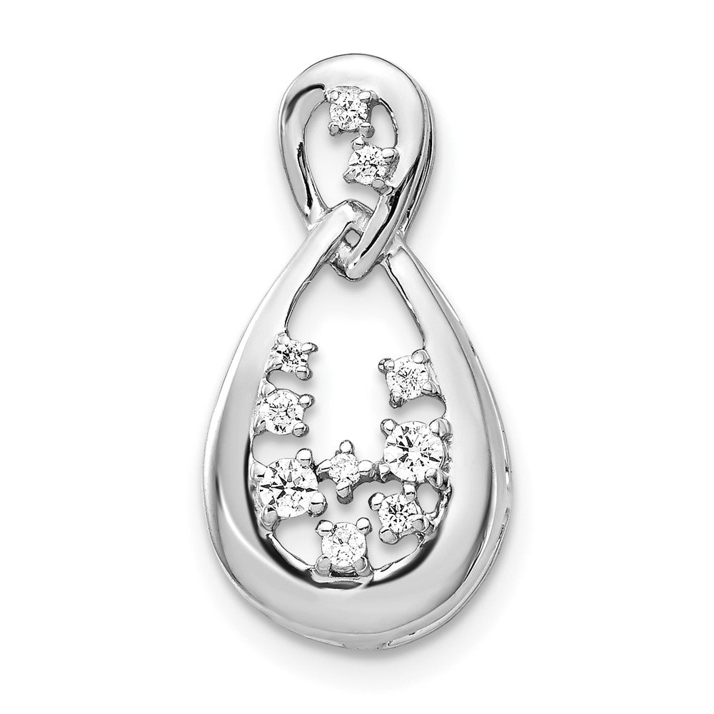 14K Weißgold 0,17ct. Echter Diamant Fancy-Tropfen-Anhänger
