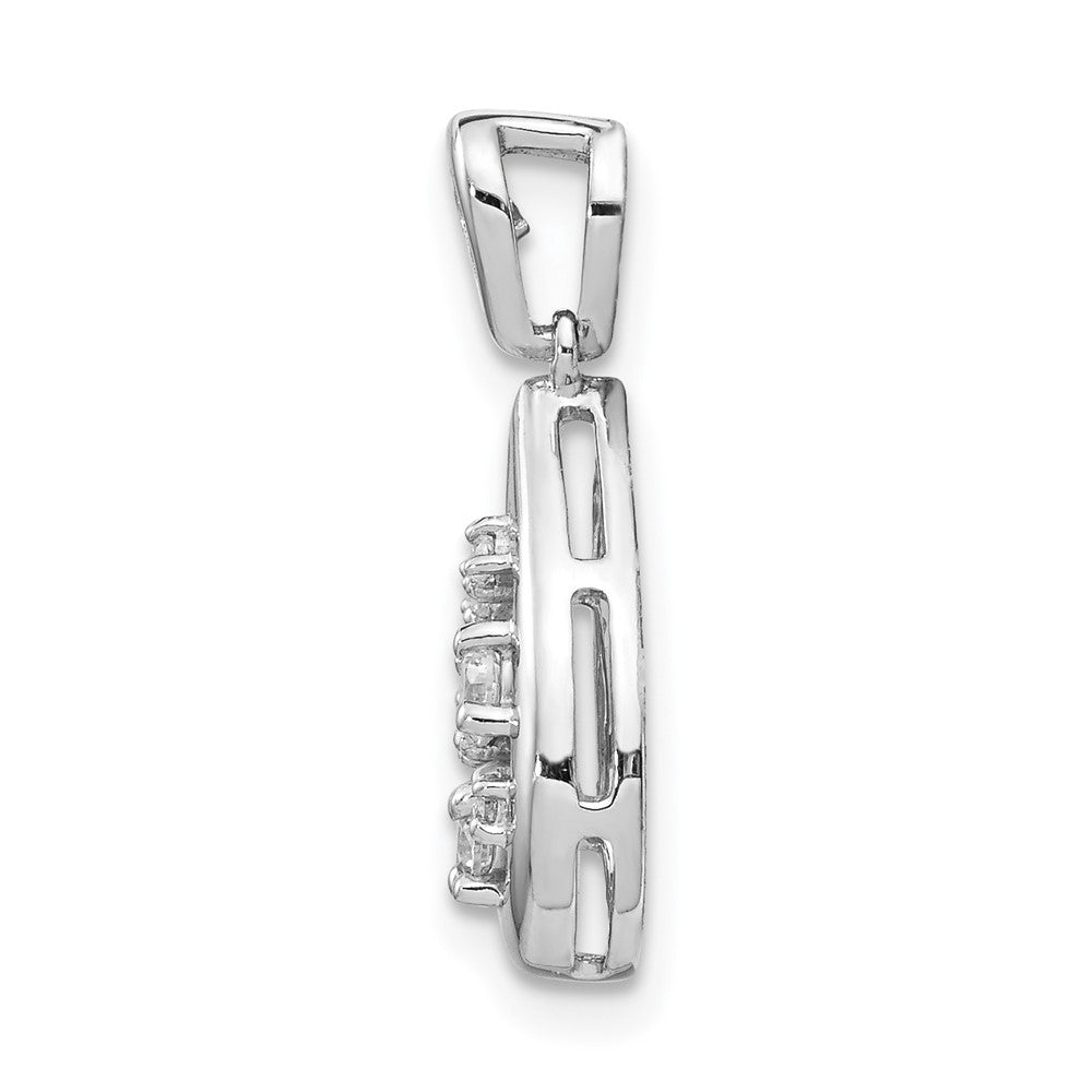 14 K Weißgold Anhänger mit 0,375 ct. echten Diamanten in Tropfenform, ausgefallenes Design