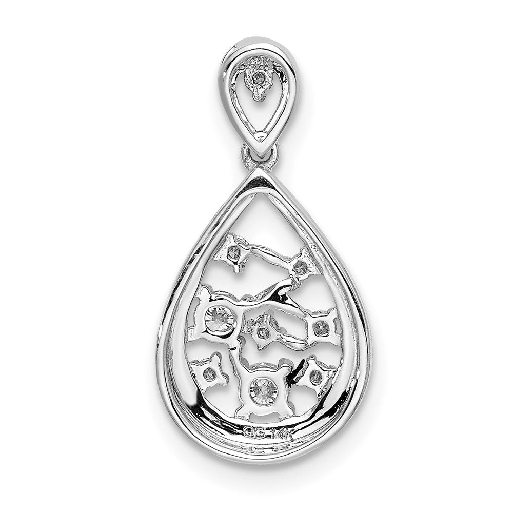 14 K Weißgold Anhänger mit 0,375 ct. echten Diamanten in Tropfenform, ausgefallenes Design