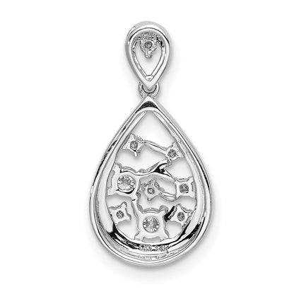 14 K Weißgold Anhänger mit 0,375 ct. echten Diamanten in Tropfenform, ausgefallenes Design