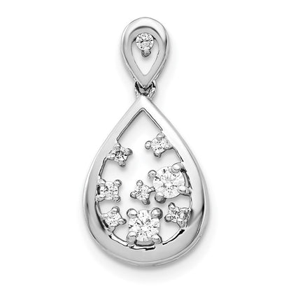 14 K Weißgold Anhänger mit 0,375 ct. echten Diamanten in Tropfenform, ausgefallenes Design