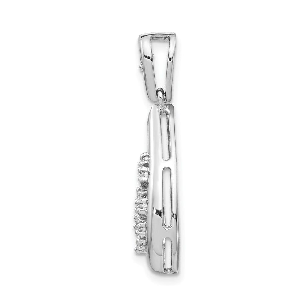 14 K Weißgold Anhänger in Tropfenform mit 0,2 ct. echten Diamanten