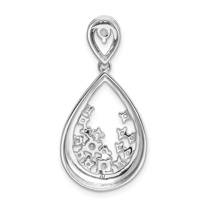 14K Weißgold Labor gezüchteter Diamant VS/SI FGH Fancy Tropfen-Anhänger