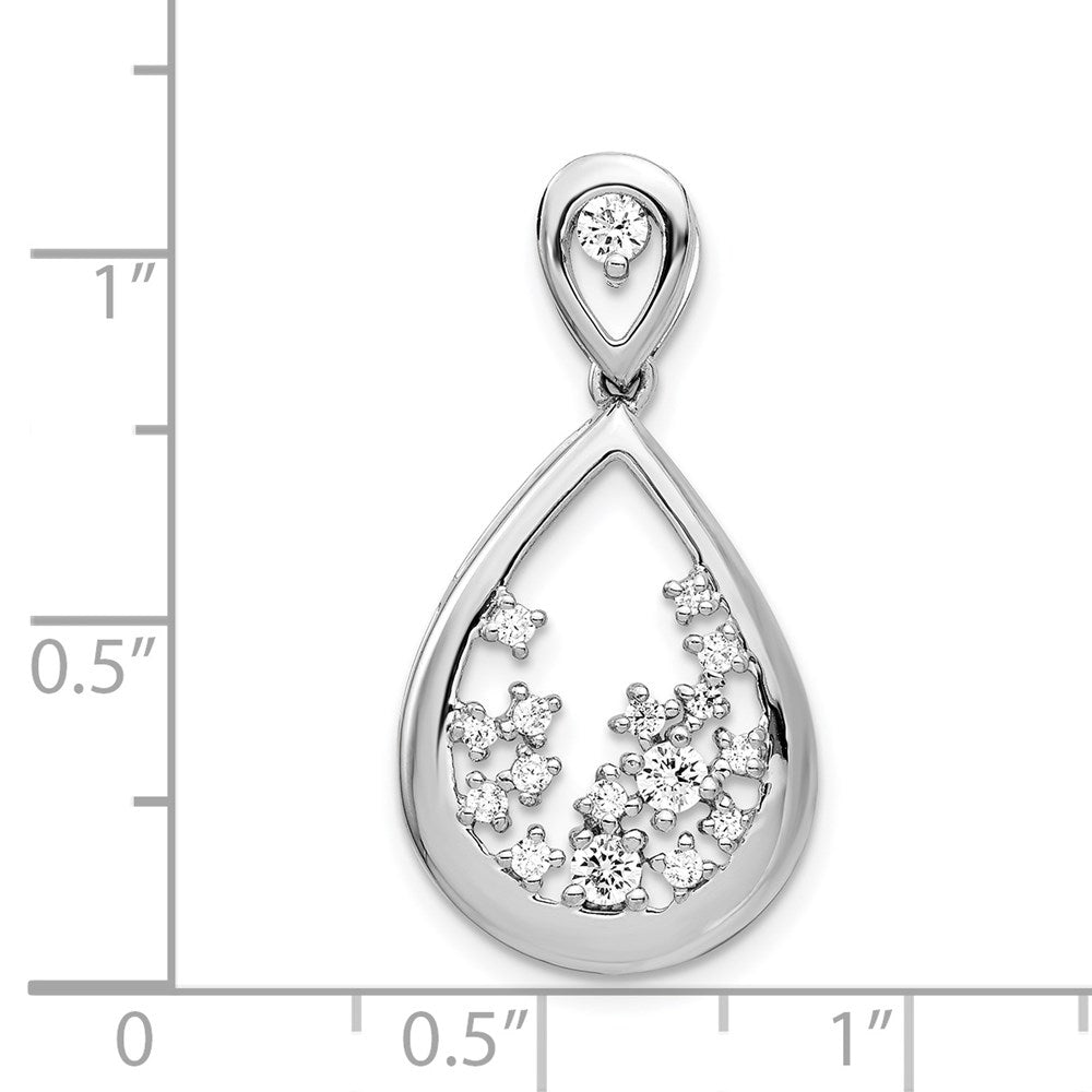 14 K Weißgold Anhänger in Tropfenform mit 0,2 ct. echten Diamanten