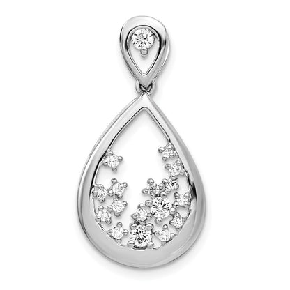 14 K Weißgold Anhänger in Tropfenform mit 0,2 ct. echten Diamanten