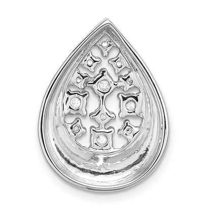 14K Weißgold Anhänger mit 0,375 ct. echten Diamanten, ausgefallene Tropfenform