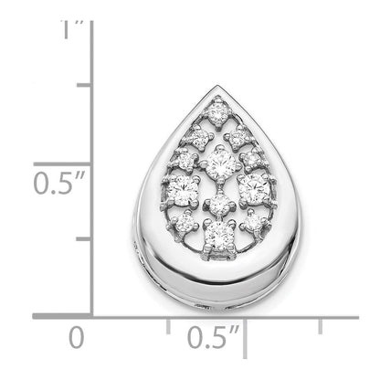 14K Weißgold Anhänger mit 0,375 ct. echten Diamanten, ausgefallene Tropfenform