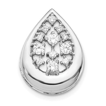 14K Weißgold Anhänger mit 0,375 ct. echten Diamanten, ausgefallene Tropfenform
