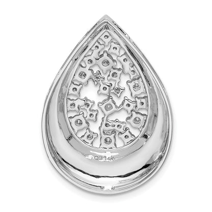 14 Karat Weißgold Anhänger mit 0,875 ct. echten Diamanten, ausgefallene Tropfenform