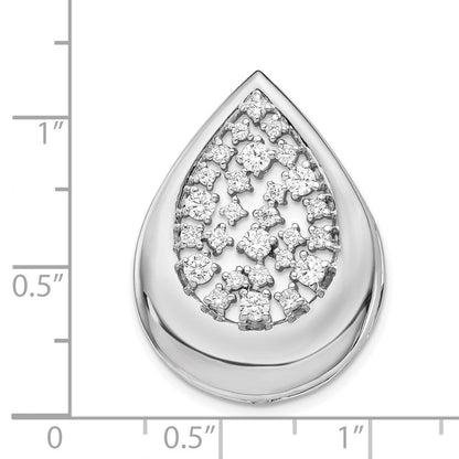 14 Karat Weißgold Anhänger mit 0,875 ct. echten Diamanten, ausgefallene Tropfenform