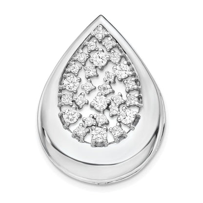 14 Karat Weißgold Anhänger mit 0,875 ct. echten Diamanten, ausgefallene Tropfenform