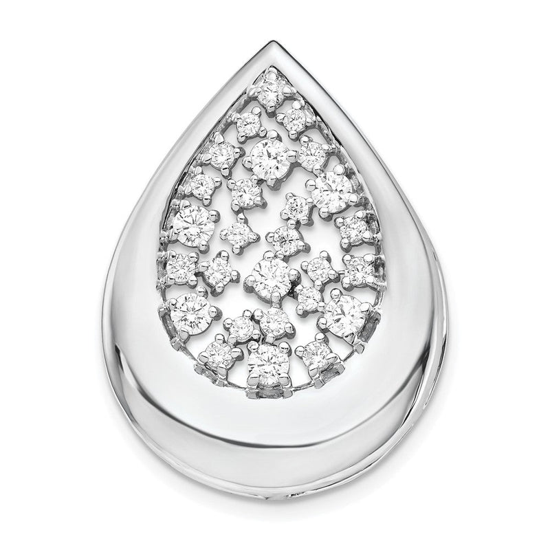 14 Karat Weißgold Anhänger mit 0,875 ct. echten Diamanten, ausgefallene Tropfenform