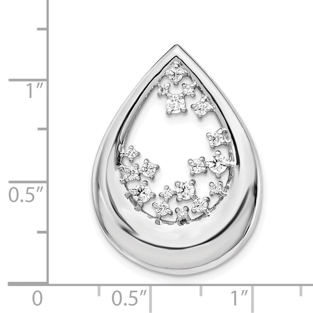 14K Weißgold Anhänger mit 0,5 ct. echtem Diamant in ausgefallener Tropfenform