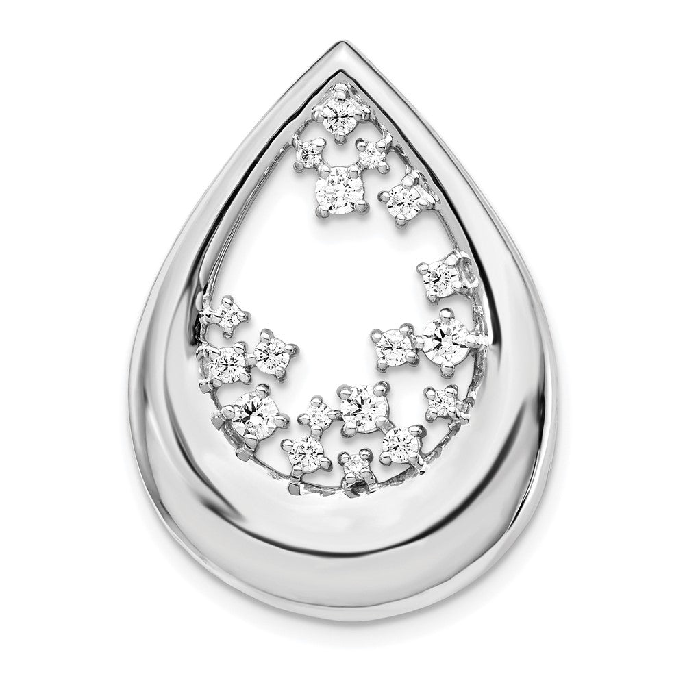 14K Weißgold Anhänger mit 0,5 ct. echtem Diamant in ausgefallener Tropfenform