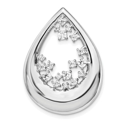 14K Weißgold Anhänger mit 0,5 ct. echtem Diamant in ausgefallener Tropfenform