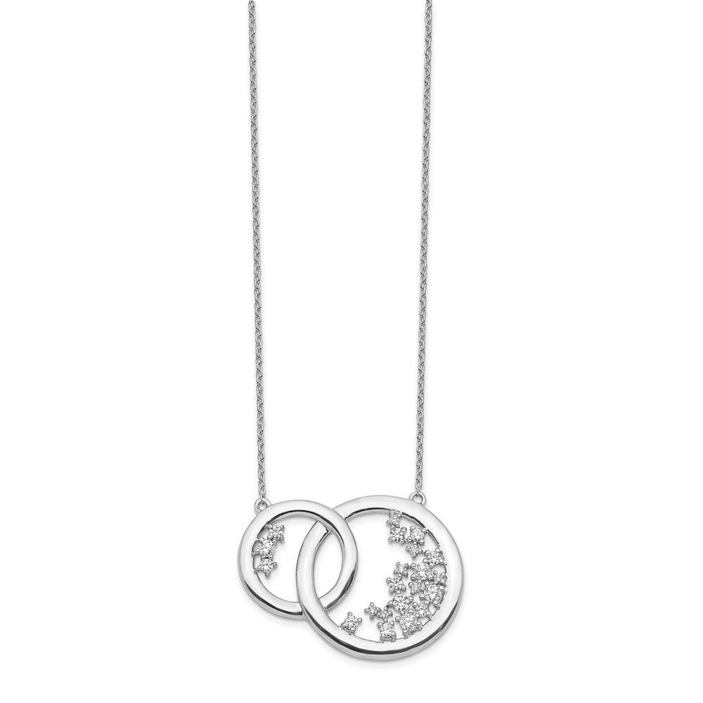 14K Weißgold 3/4 Ct. Im Labor Gezüchtet Diamant Vs/si+ G+ 17.75 Zoll Interlocking Kreis Halskette