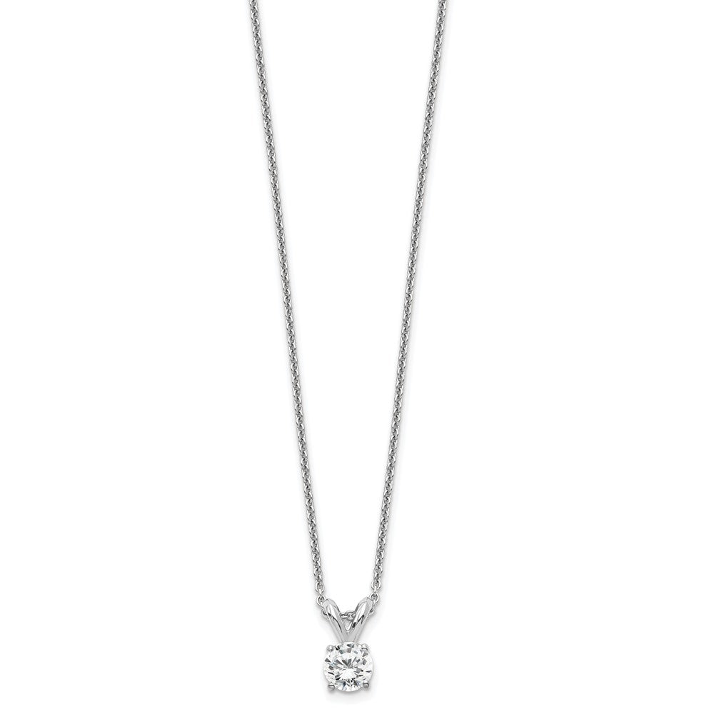 14K Weißgold 0,25 ct. Laborgezüchteter Diamant VS/SI+ G+ Rund Vier-Krappen 18 Zoll Solitär-Anhänger-Halskette