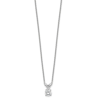 14K Weißgold 0,25 ct. Laborgezüchteter Diamant VS/SI+ G+ Rund Vier-Krappen 18 Zoll Solitär-Anhänger-Halskette
