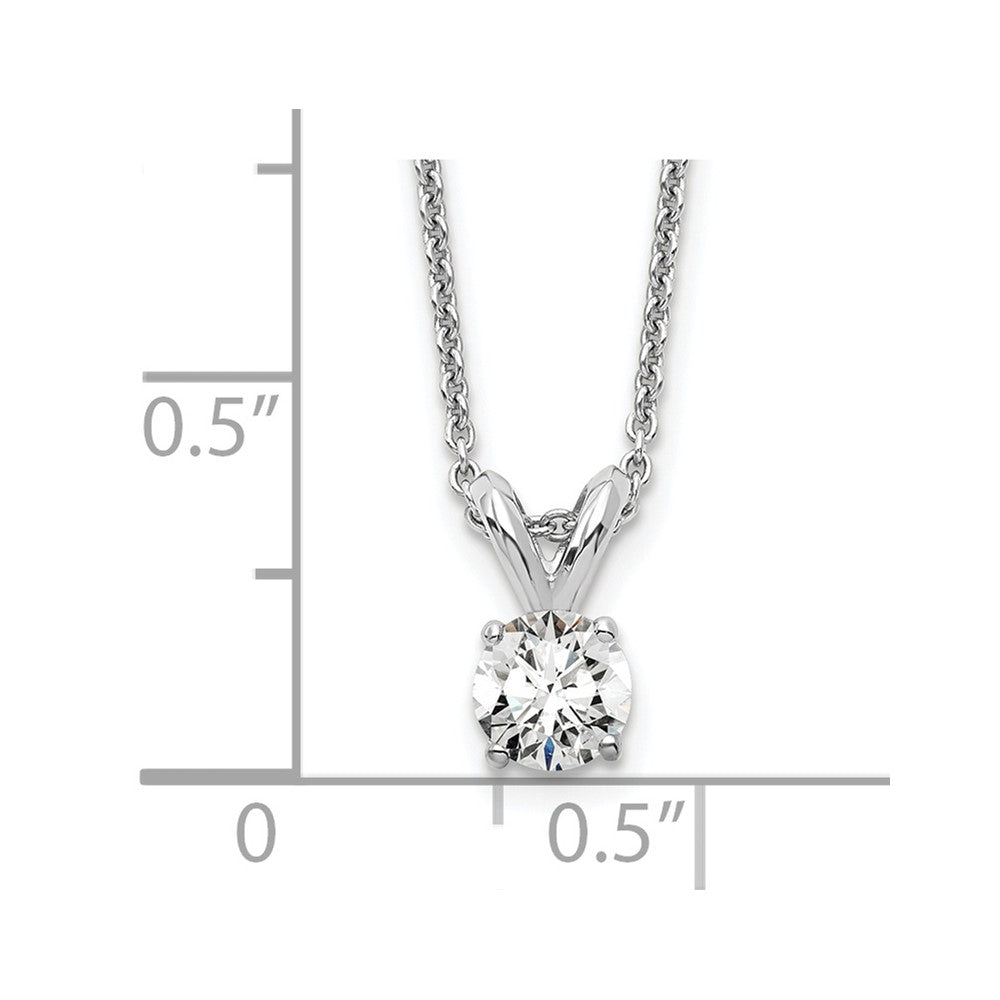 14K Weißgold 0,25 ct. Laborgezüchteter Diamant VS/SI+ G+ Rund Vier-Krappen 18 Zoll Solitär-Anhänger-Halskette