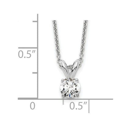 14K Weißgold 0,25 ct. Laborgezüchteter Diamant VS/SI+ G+ Rund Vier-Krappen 18 Zoll Solitär-Anhänger-Halskette