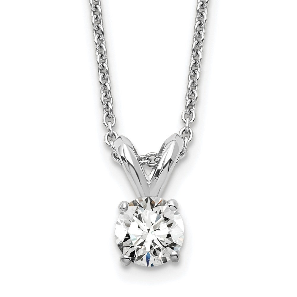 14K Weißgold 0,25 ct. Laborgezüchteter Diamant VS/SI+ G+ Rund Vier-Krappen 18 Zoll Solitär-Anhänger-Halskette