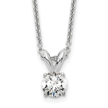 14K Weißgold 0,25 ct. Laborgezüchteter Diamant VS/SI+ G+ Rund Vier-Krappen 18 Zoll Solitär-Anhänger-Halskette