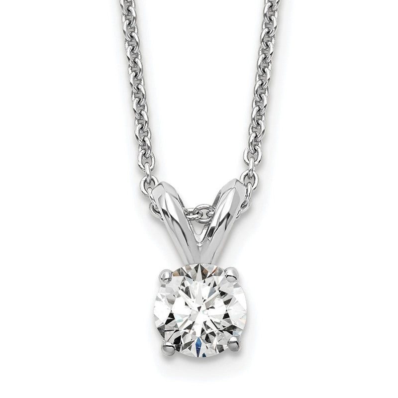 14K Weißgold 0,25 ct. Laborgezüchteter Diamant VS/SI+ G+ Rund Vier-Krappen 18 Zoll Solitär-Anhänger-Halskette