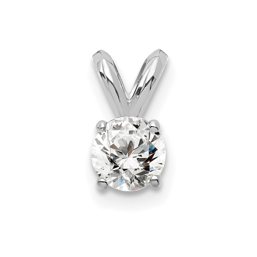 14K Weißgold 0,25 ct. Laborgezüchteter Diamant VS/SI+ G+ Rund Komplett Vier-Krappen Solitär-Anhänger