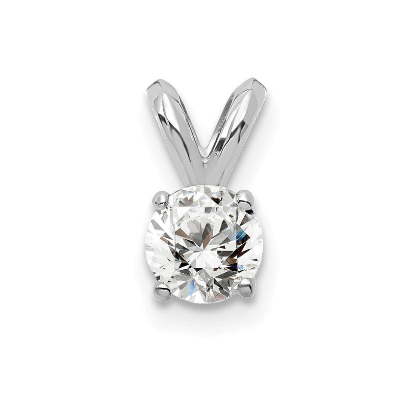 14K Weißgold 0,25 ct. Laborgezüchteter Diamant VS/SI+ G+ Rund Komplett Vier-Krappen Solitär-Anhänger