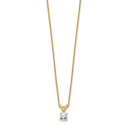 14K Gelbgold 0,33 ct. Laborgezüchteter Diamant VS/SI+ G+ Rund Vierkrallen 18 Zoll Solitär-Anhänger-Halskette