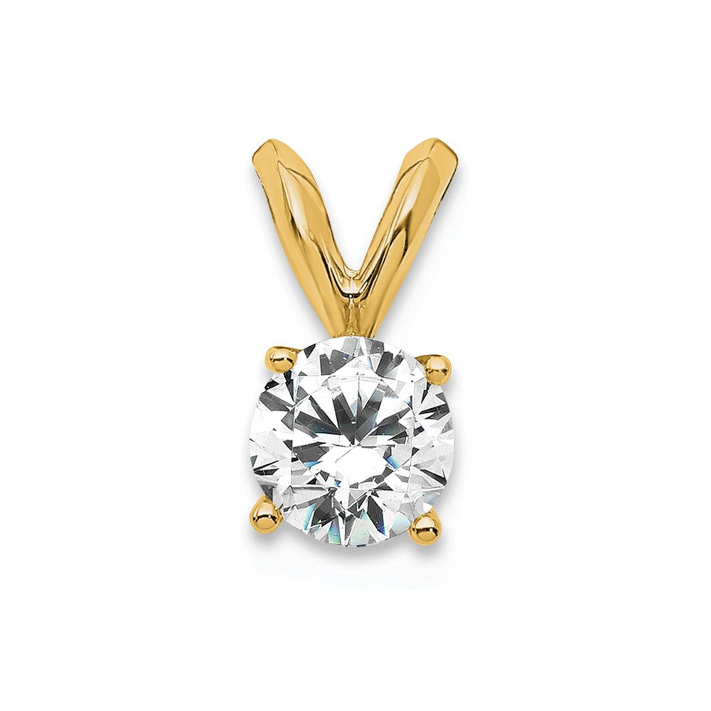 14K Gelbgold 0,33 ct. Labor gezüchteter Diamant VS/SI+ G+ Rund Komplett Vier-Krappen Solitär-Anhänger