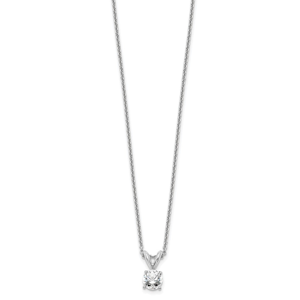 14K Weißgold 0,33 ct. Labor gezüchteter Diamant VS/SI+ G+ Rund Vier-Krappen 18 Zoll Solitär-Anhänger-Halskette