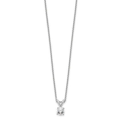 14K Weißgold 0,33 ct. Labor gezüchteter Diamant VS/SI+ G+ Rund Vier-Krappen 18 Zoll Solitär-Anhänger-Halskette