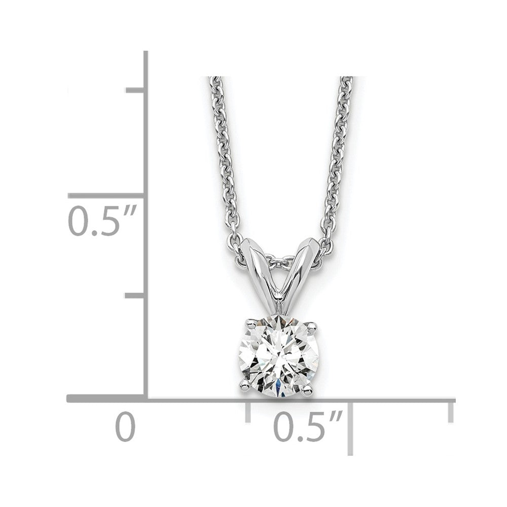 14K Weißgold 0,33 ct. Labor gezüchteter Diamant VS/SI+ G+ Rund Vier-Krappen 18 Zoll Solitär-Anhänger-Halskette