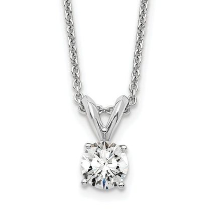 14K Weißgold 0,33 ct. Labor gezüchteter Diamant VS/SI+ G+ Rund Vier-Krappen 18 Zoll Solitär-Anhänger-Halskette