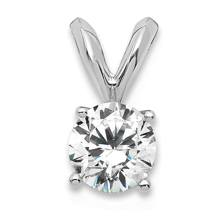 14K Weißgold Solitär-Anhänger mit 0,33 ct. im Vierkrallen-Rundschliff gefasstem, laborgezüchtetem Diamant, VS/SI+ G+