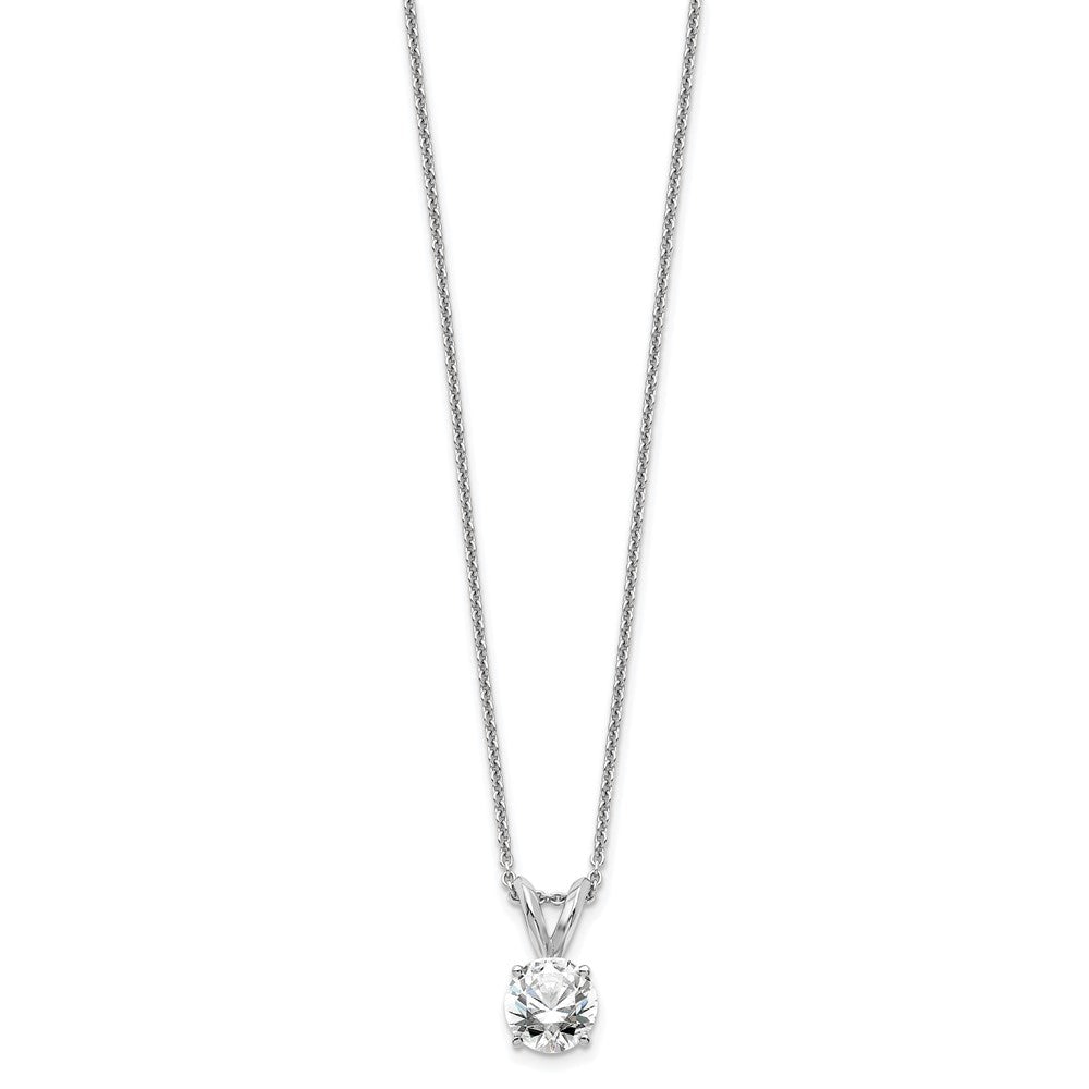 14K Weißgold 0,5 ct. Laborgezüchteter Diamant VS/SI+ G+ Rund Komplette Vierzack-Solitär-Anhänger-Halskette, 18 Zoll