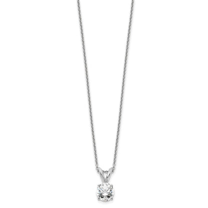 14K Weißgold 0,5 ct. Laborgezüchteter Diamant VS/SI+ G+ Rund Komplette Vierzack-Solitär-Anhänger-Halskette, 18 Zoll