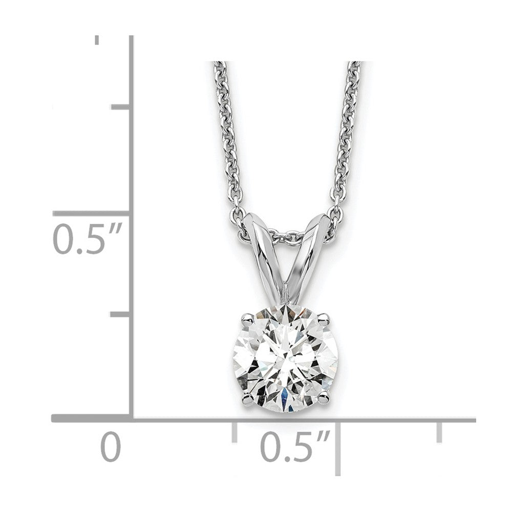 14K Weißgold 0,5 ct. Laborgezüchteter Diamant VS/SI+ G+ Rund Komplette Vierzack-Solitär-Anhänger-Halskette, 18 Zoll